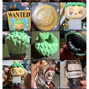 POP MART The Monsters x One Piece Labubu Roronoa Zoro Figure Green OS Excellent